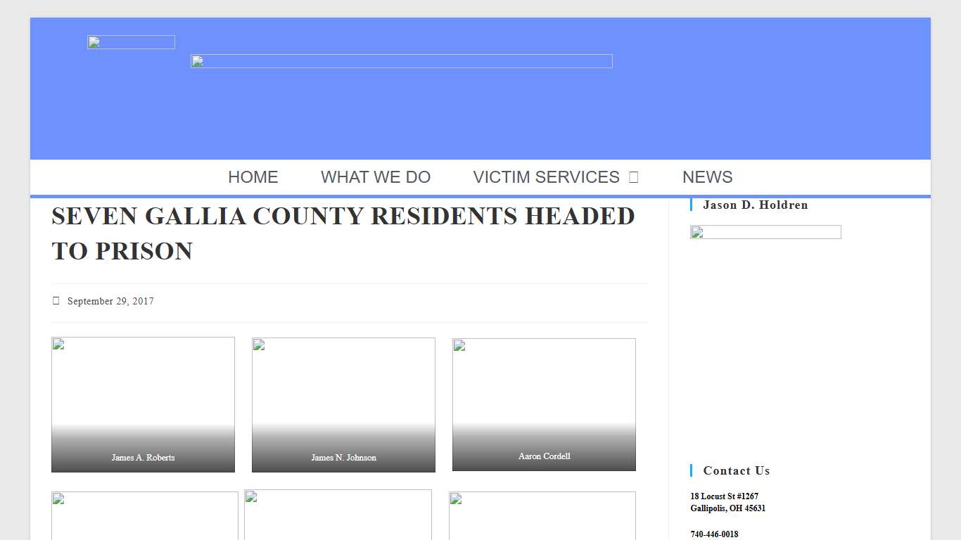 SEVEN GALLIA COUNTY RESIDENTS HEADED TO PRISON - Gallia County Prosecutor