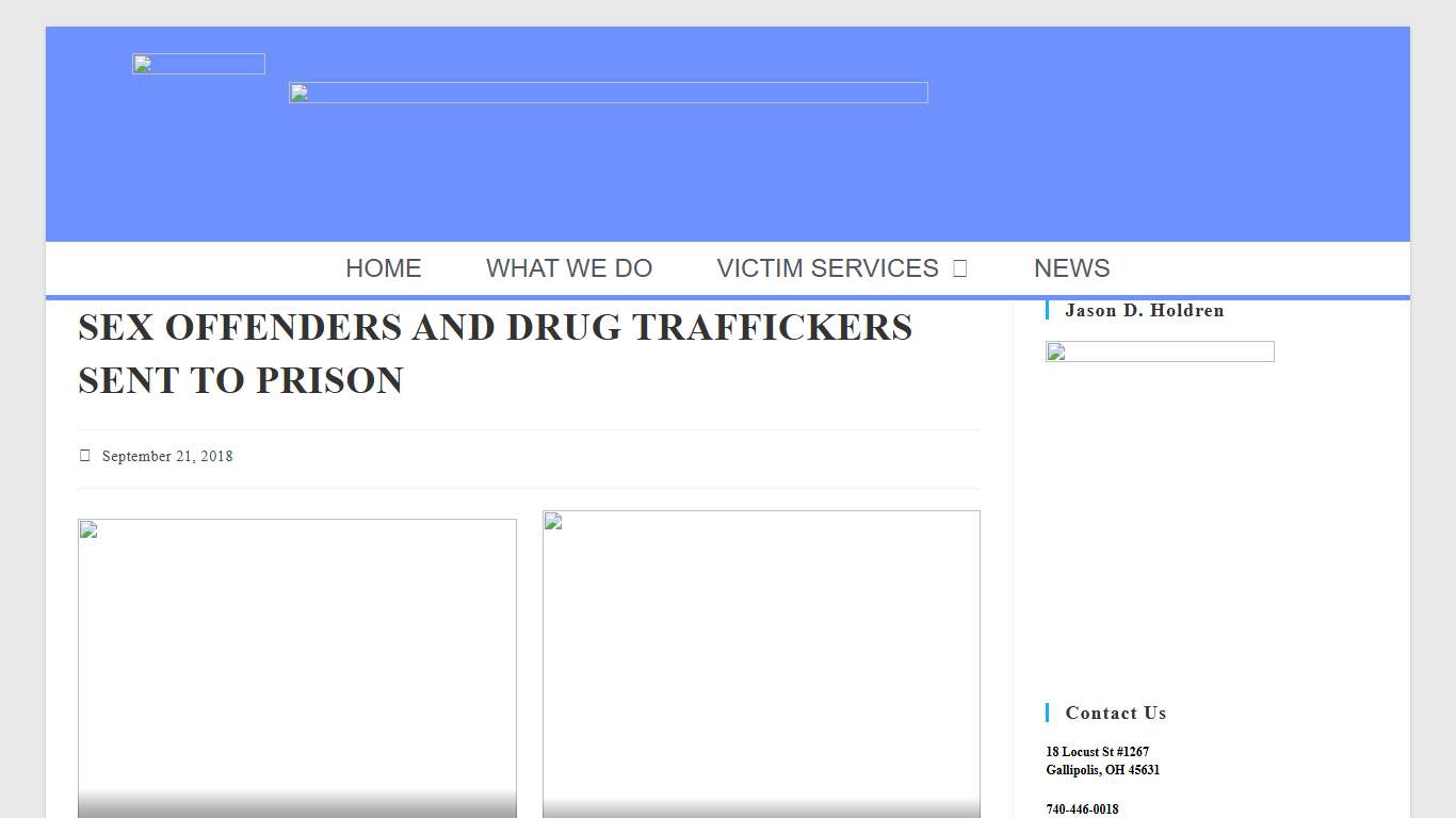 SEX OFFENDERS AND DRUG TRAFFICKERS SENT TO PRISON - Gallia County Prosecutor